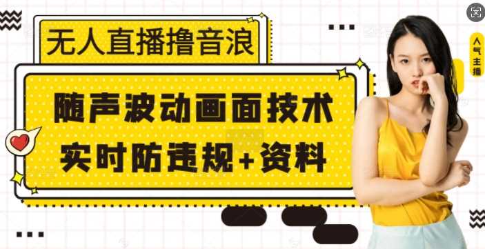 无人直播撸音浪+随声波动画面技术+实时防违规+资料【揭秘】-轻创社项目网