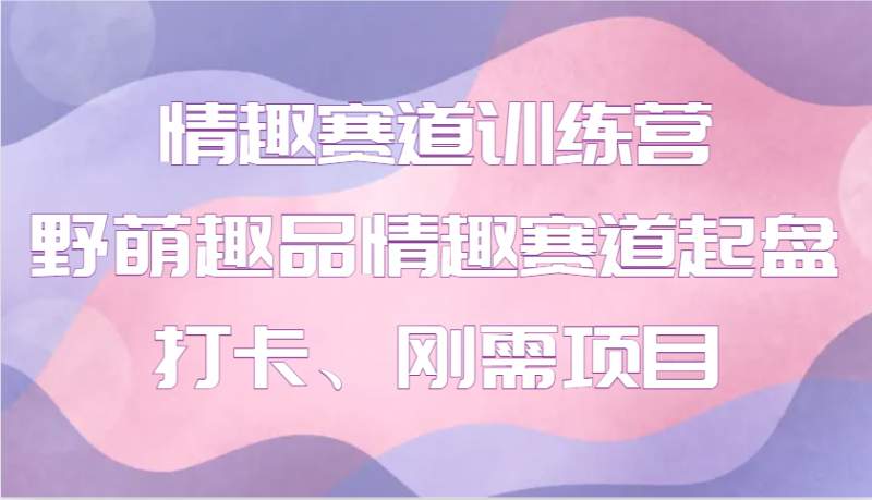 情趣赛道训练营 野萌趣品情趣赛道起盘打卡、刚需项目-轻创社项目网