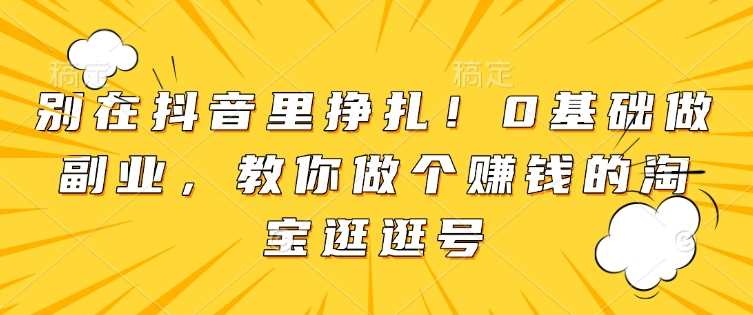 别在抖音里挣扎!0基础做副业,教你做个赚钱的淘宝逛逛号-轻创社项目网