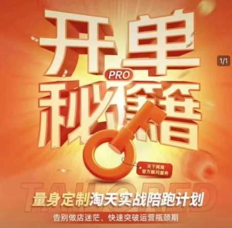 淘宝开单秘籍PRO,量身定制淘天实战陪跑计划,告别做店迷茫、快速突破运营瓶颈期-轻创社项目网