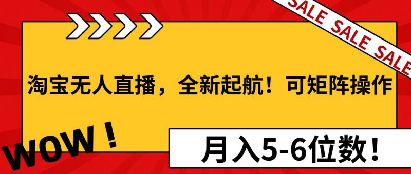 (13946期)淘宝无人直播,全新起航!可矩阵操作,月入5-6位数!-轻创社项目网