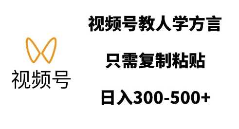 视频号教人学方言,只需复制粘贴,日入多张-轻创社项目网