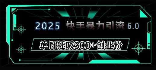 2025年快手6.0保姆级教程震撼来袭,单日狂吸300+精准创业粉-轻创社项目网