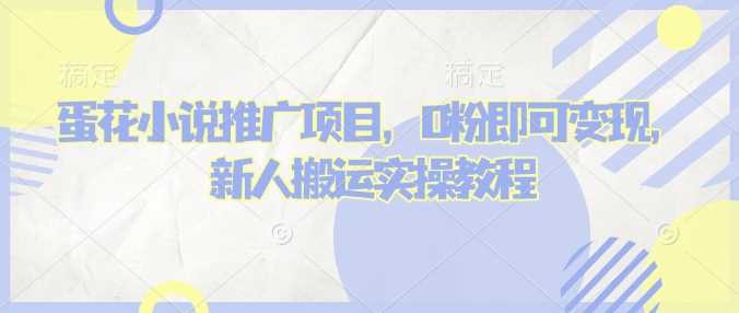蛋花小说推文项目,0粉即可变现,新人搬运实操教程-轻创社项目网
