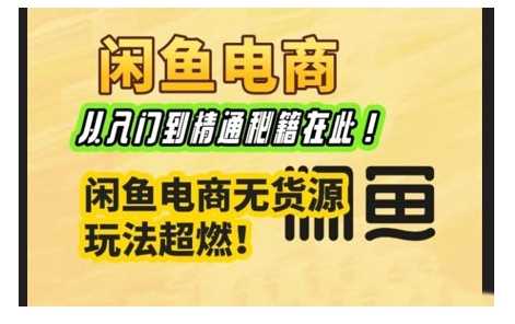 闲鱼电商实战课,从入门到精通秘籍在此,闲鱼电商无货源玩法超燃!-轻创社项目网