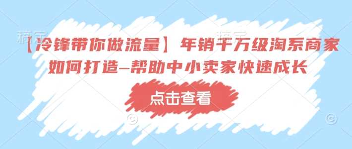 【冷锋带你做流量】年销千万级淘系商家如何打造–帮助中小卖家快速成长-轻创社项目网