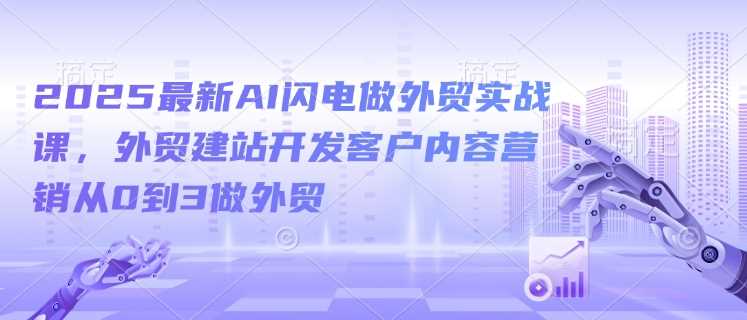 2025最新AI闪电做外贸实战课,外贸建站开发客户内容营销从0到3做外贸-轻创社项目网