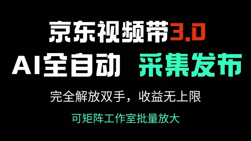 (14262期)京东视频带货3.0,Ai全自动采集+自动发布,完全解放双手,收入无上限…-轻创社项目网