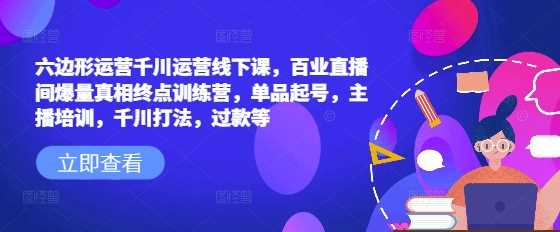 六边形运营千川运营线下课,百业直播间爆量真相终点训练营,单品起号,主播培训,千川打法,过款等-轻创社项目网