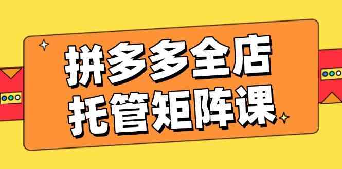 拼多多全店托管矩阵课,盈利动销玩法,高效计划设置,提升店铺效益-轻创社项目网