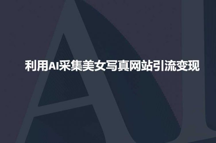 利用AI采集美女写真网站引流变现,引流嘎嘎的-轻创社项目网