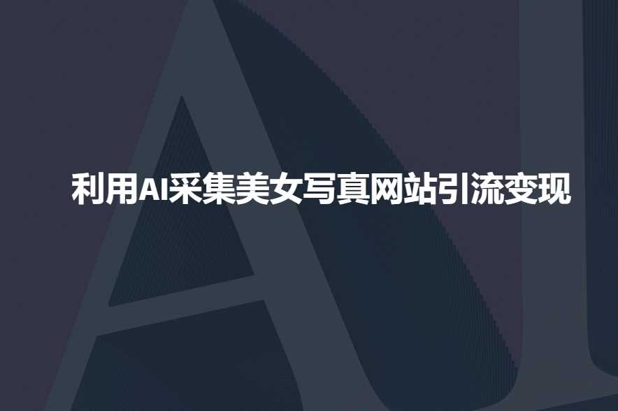 利用AI采集美女写真网站引流变现,引流嘎嘎的