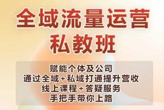 全域流量运营操盘课,赋能个体及公司通过全域+私域打通提升营收-轻创社项目网
