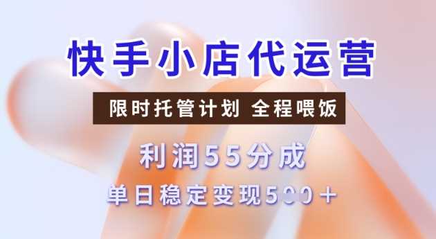 快手小店代运营3.0,模式新升级,收益55分,稳定单日5张【揭秘】-轻创社项目网