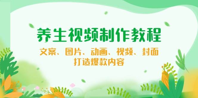 养生视频制作教程,文案、图片、动画、视频、封面,打造爆款内容-轻创社项目网