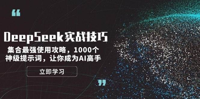 DeepSeek实战技巧:集合最强使用攻略,1000个神级提示词,让你成为AI高手-轻创社项目网