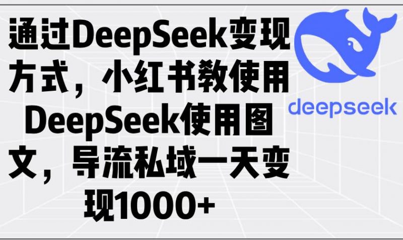 (14179期)通过DeepSeek变现方式,小红书教使用DeepSeek图文,导流私域一天变现1000+-轻创社项目网