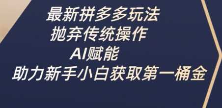 最新拼多多玩法,抛弃传统操作,AI赋能,助力新手小白获取第一桶金-轻创社项目网