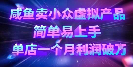 咸鱼卖小众虚拟产品,简单易上手,单店一个月利润破W-轻创社项目网