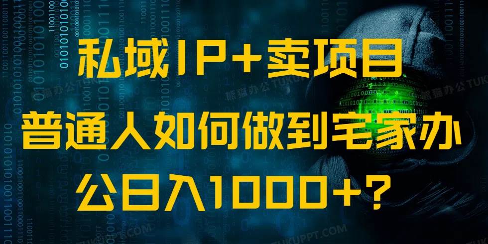 图片[1]-（14400期）私域IP+卖项目，普通人如何做到宅家办公实现日入1000+