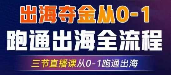 2025出海夺金从0-1跑通出海全流程,三节直播课从0-1跑通出海,教你用AI跑通全流程-轻创社项目网