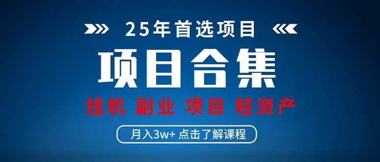 (14175期)2025 实操项目合集 挂机类型 直播类型 轻资产创业类型 课程分享各项目…-轻创社项目网