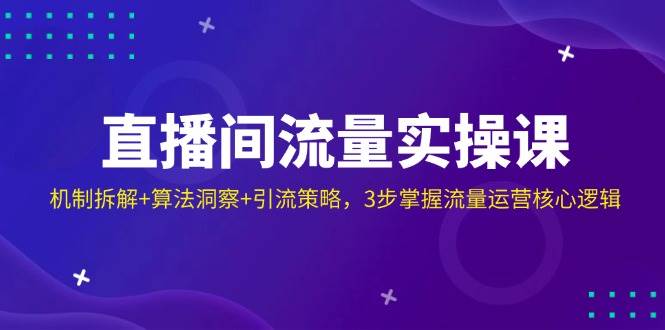图片[1]-（14122期）直播间流量实操课：机制拆解+算法洞察+引流策略，3步掌握流量运营核心逻辑