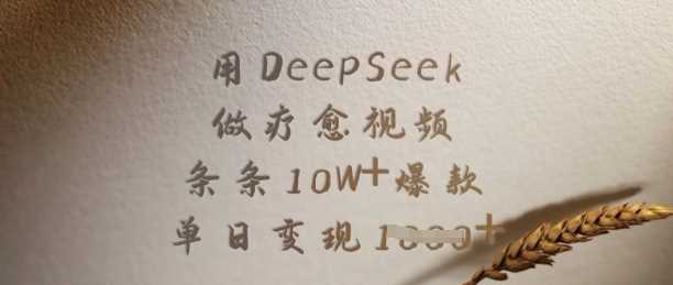 用DeepSeek做疗愈视频,条条10W+爆款,单日变现多张-轻创社项目网