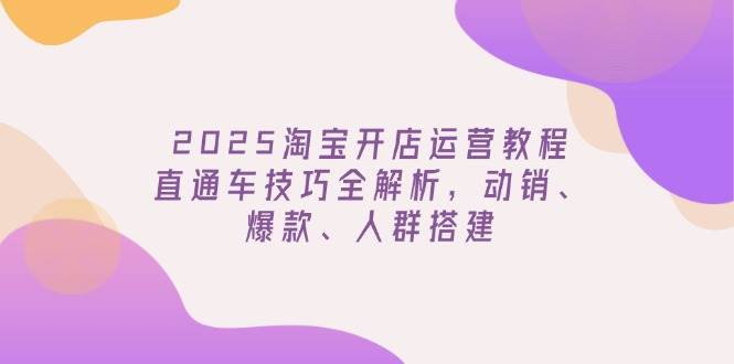 (14389期)2025淘宝开店运营教程更新,直通车技巧全解析,动销、爆款、人群搭建-轻创社项目网