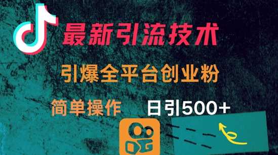 最新引流方法,引爆全平台的一个创业粉,简单操作日引300+-轻创社项目网