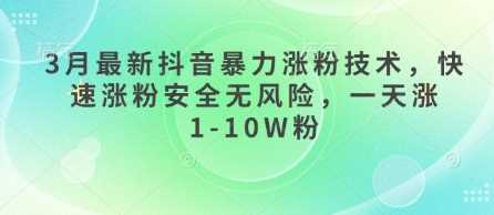 3月最新抖音暴力涨粉技术,快速涨粉安全无风险,一天涨1-10W粉-轻创社项目网