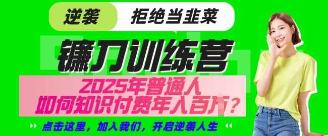 【网创项目终点站-镰刀训练营超级IP合伙人】25年普通人如何通过知识付费实现逆袭【揭秘】-轻创社项目网