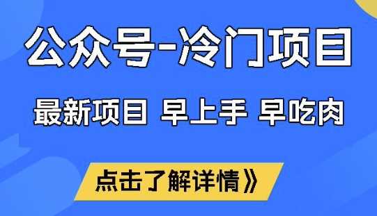 公众号冷门赛道,早上手早吃肉,单月轻松稳定变现1W【揭秘】-轻创社项目网