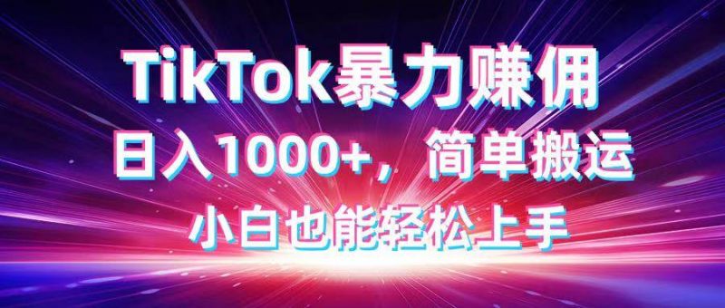 (14402期)TikTok搬运暴力赚佣,日入1000+,简单搬运,小白也能轻松上手-轻创社项目网