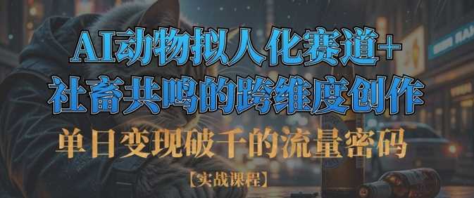 单日变现破千的流量密码,AI动物拟人化赛道+社畜共鸣的跨维度创作-轻创社项目网