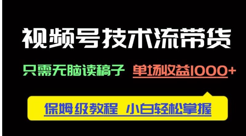 (14476期)视频号技术流带货,只需无脑读稿子,单场收益1000+ 保姆级教程,小白轻…-轻创社项目网