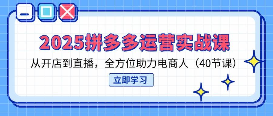 图片[1]-（14259期）2025拼多多运营实战课，从开店到直播，全方位助力电商人（40节课）