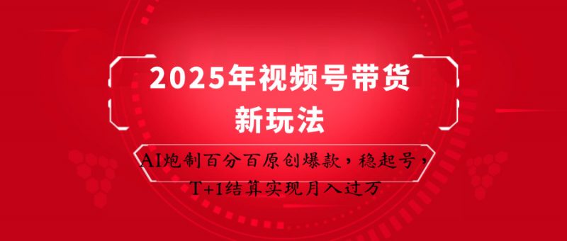 2025年视频号带货新玩法:AI炮制百分百原创爆款,稳起号,T+1结算实现月入过万-轻创社项目网