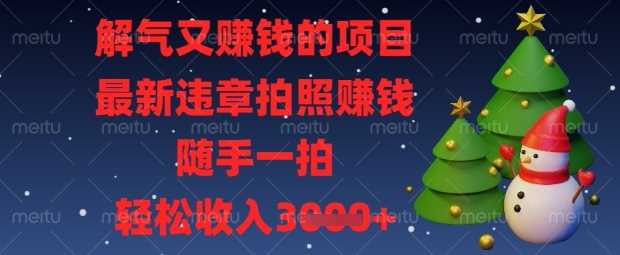 解气又挣钱的项目,最新违章拍照挣钱,随手一拍,轻松收入数张【揭秘】-轻创社项目网
