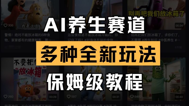 AI养生赛道多种全新玩法保姆级教程拆解,看完教程就能轻松上手-轻创社项目网