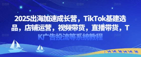 2025出海加速成长营,TikTok基建选品,店铺运营,视频带货,直播带货,TK广告投流等系统教程-轻创社项目网