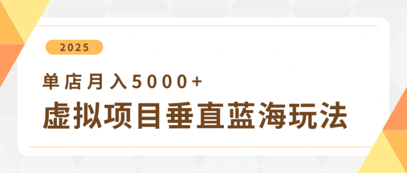 4月虚拟项目垂直玩法,冷门爆品+垂直蓝海,单店月入5000+-轻创社项目网