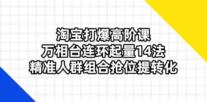(14298期)淘宝打爆高阶课:万相台连环起量14法,精准人群组合抢位提转化-轻创社项目网