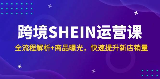 (14832期)跨境SHEIN运营课,全流程解析+商品曝光,快速提升新店销量-轻创社项目网