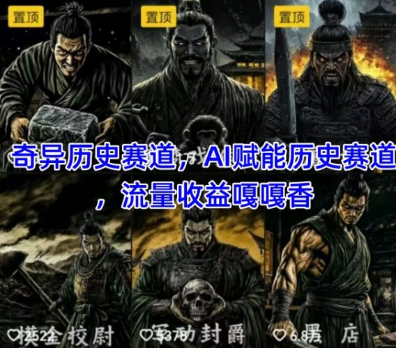 抖音奇异历史赛道,AI赋能历史赛道,流量收益嘎嘎香,狂撸伙伴计划-轻创社项目网