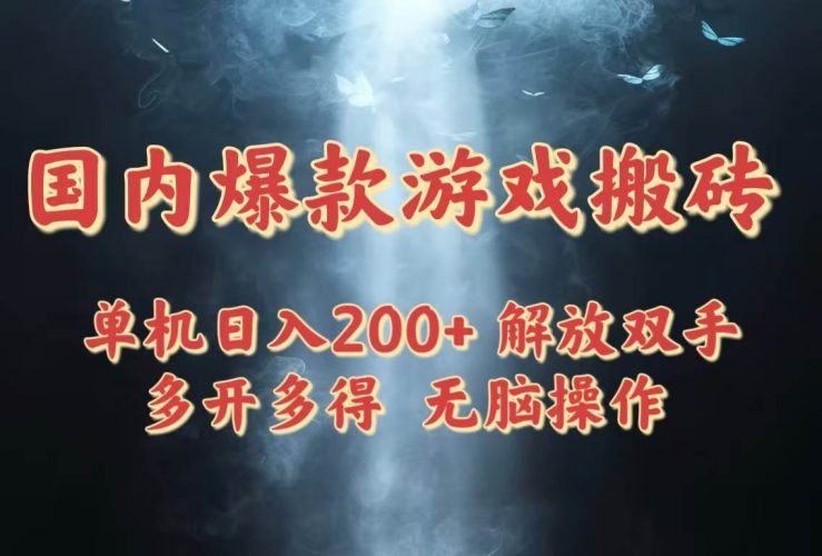 (14659期)国内爆款游戏搬砖,单机日入200+,长期稳定,多开多得,无脑操作-轻创社项目网