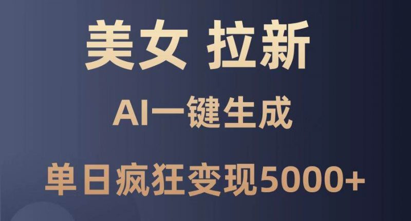 (14722期)美女暴力拉新,通过AI一键生成,单日疯狂变现5000+,纯小白一学就会!-轻创社项目网