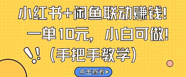 小红书+闲鱼联动挣钱,一单10元,小白可做-轻创社项目网