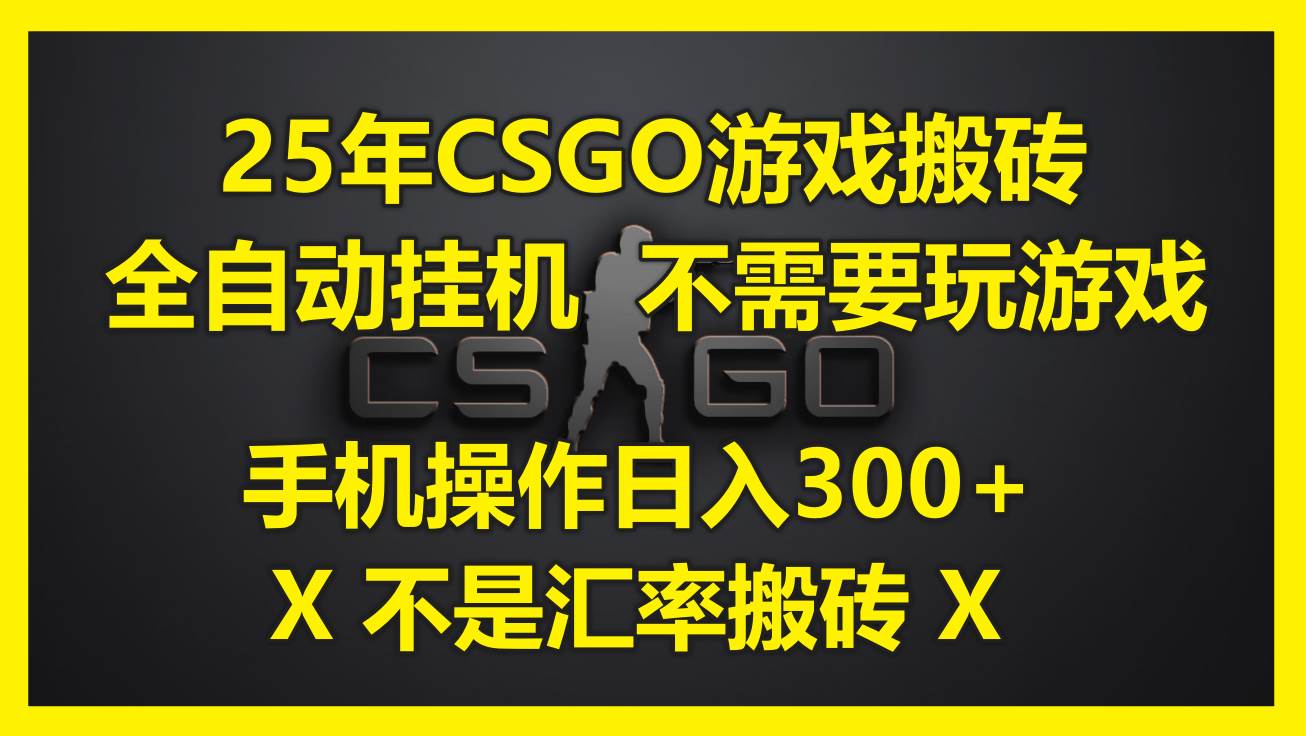 图片[1]-（14902期）25年CSGO游戏搬砖，全自动挂机，不需要玩游戏，手机操作日入300+。(不…