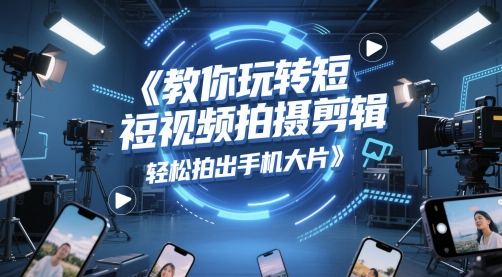 教你玩转短视频拍摄剪辑,轻松拍出手机大片-轻创社项目网